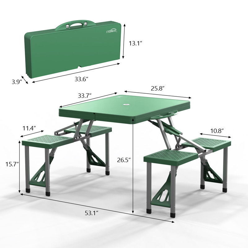 Ensemble de chaises de camping en plastique, Vert