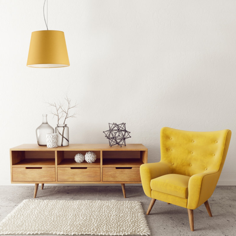 Demariana 1 - Light Single Pendant, Yellow, Silver