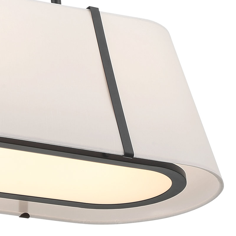 Lustre ovale linéaire 4 lumières Schumaker, Noir, noir, noir, noir