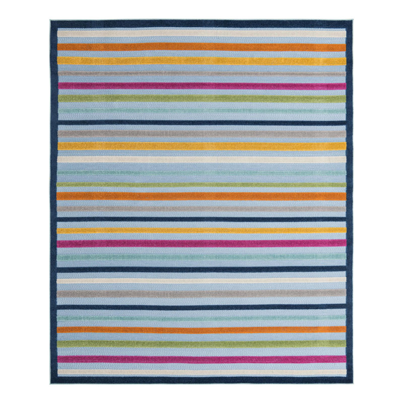 Striped Indoor / Outdoor Rug, Rectangle 7'10" x 10'