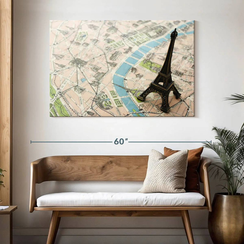 Carte de Paris, Tour Eiffel, Aliaz, H 32 po x l 48 po