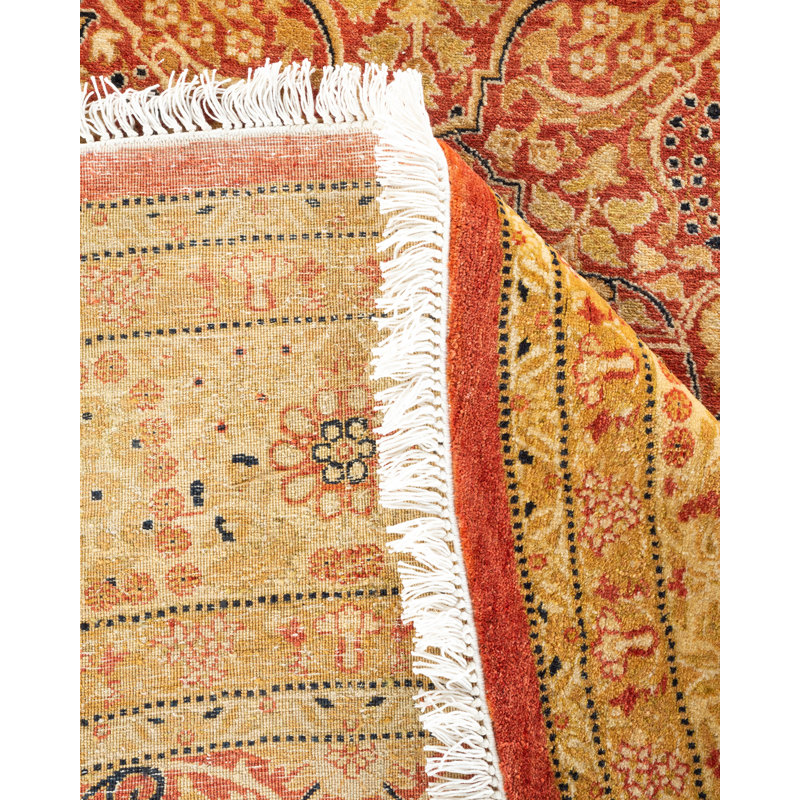 Hayner One-of-a-Kind Hand-Knotted New Age 8'1" Round Wool Area Rug in Orange/Rust