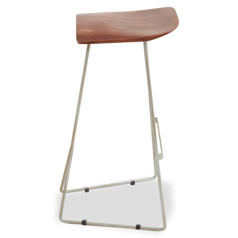 Bucyrus Upholstered Counter Stool with Metal Frame, Silver