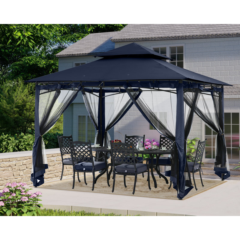 Steel Patio The Soft Roof Gazebos, Navy Blue, 11 Ft. W x 11 Ft.