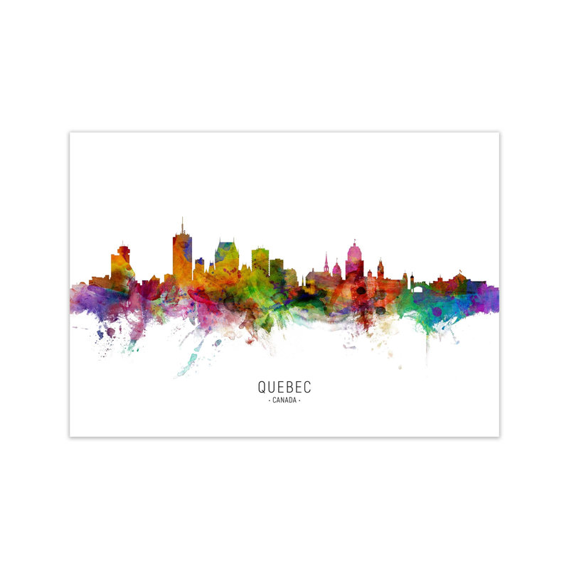 Quebec Canada Skyline by Michael Tompsett - Print, Unframed, 30cm H x 42cm W x 1cm D