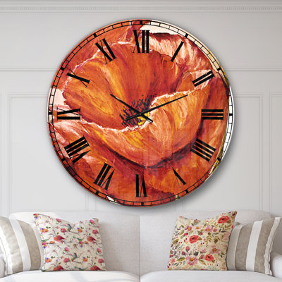 Poppies in Wheat - Horloge murale traditionnelle