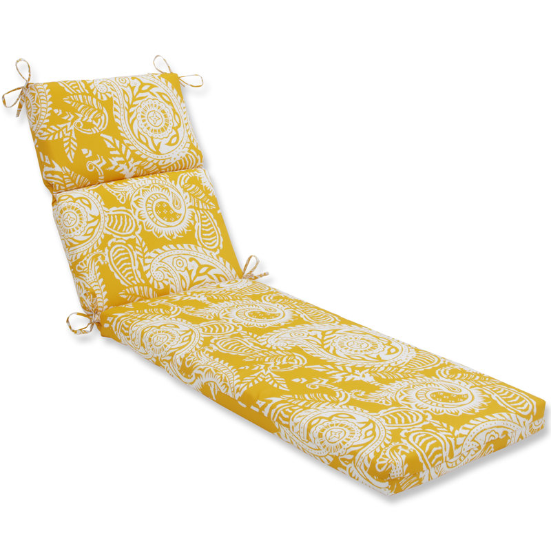 Coussins de chaise longue intérieur / extérieur, Jaune