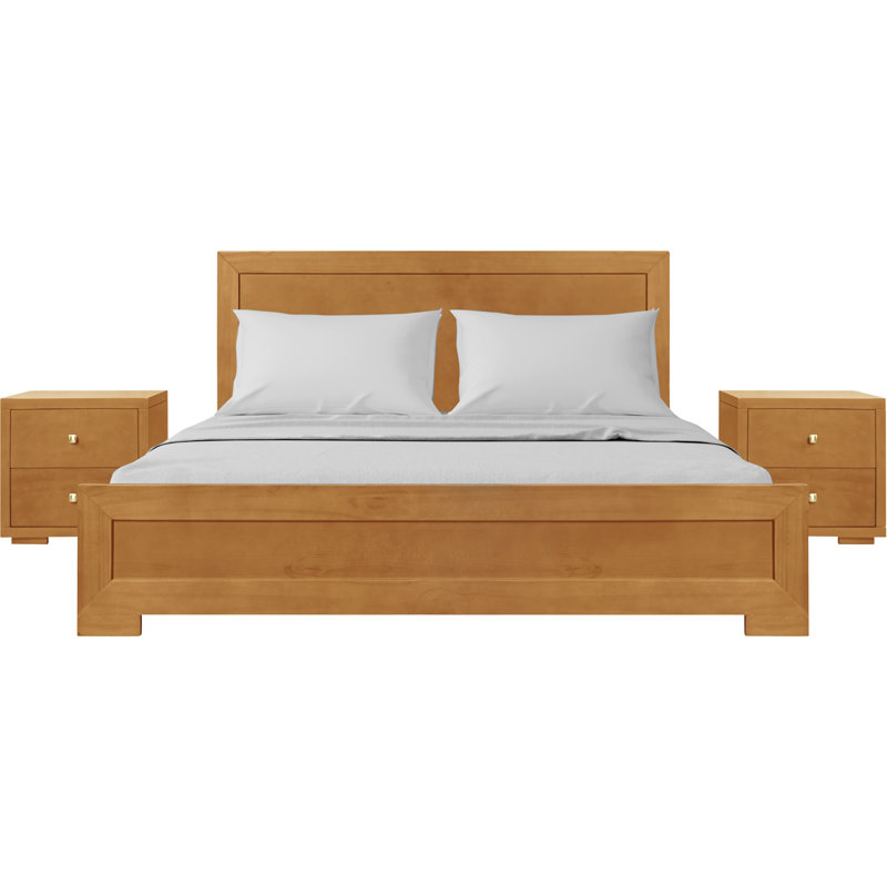 Trent Platform 3-Piece Bedroom Set, Queen, Oak