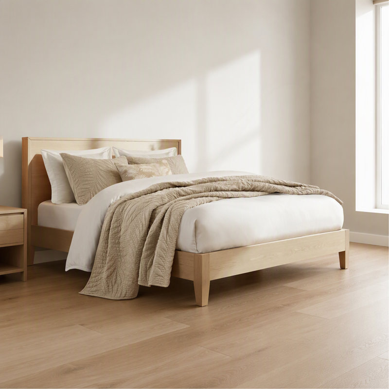 King 3 Piece Cotton Quilt Set Linen