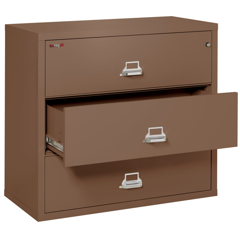 3 - Drawer File Cabinet, Tan, Key Lock