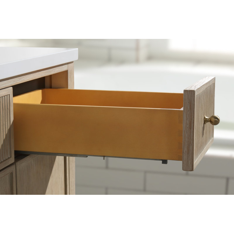 Redondo 36'' Ash Oak Single Bathroom Vanity with Quartz Top
