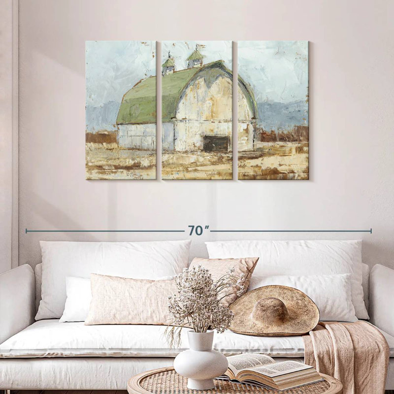 Lilie Whitewashed Barn II, 28" H x 45" W