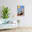 Woman In Bloom Garden Colorful Dreamy Peaceful Cat Flower Nature Wall Art Print 1 Piece Wrapped Canvas Wall Art-684248948