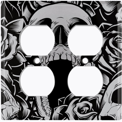 Plaque murale murale Skull Rose Mouth Roses