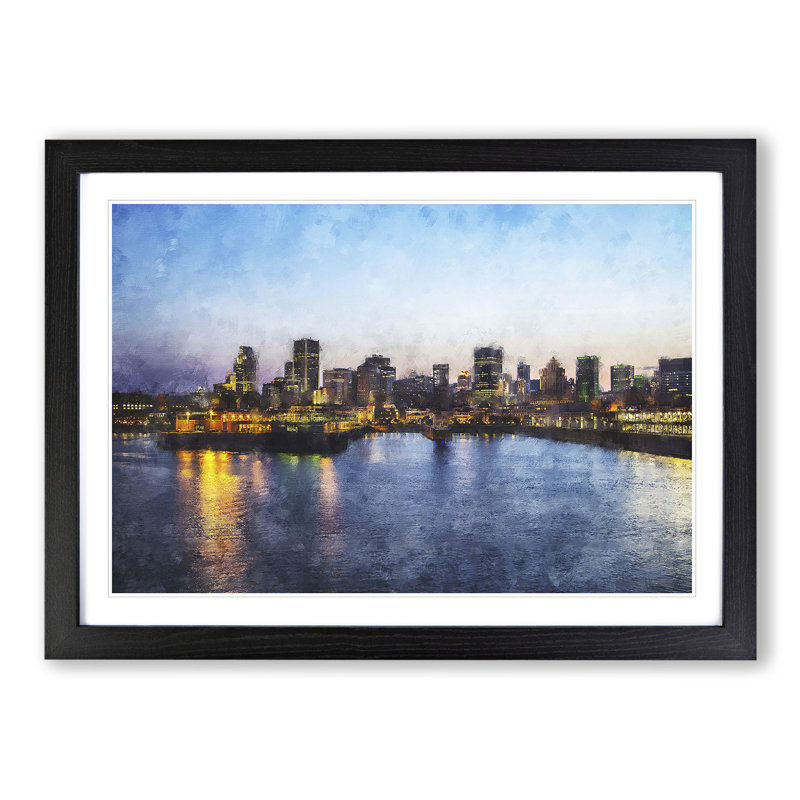 Montreal Skyline Vol.1 - Picture Frame Graphic Art, 48cm H x 65cm W x 2cm D, Black