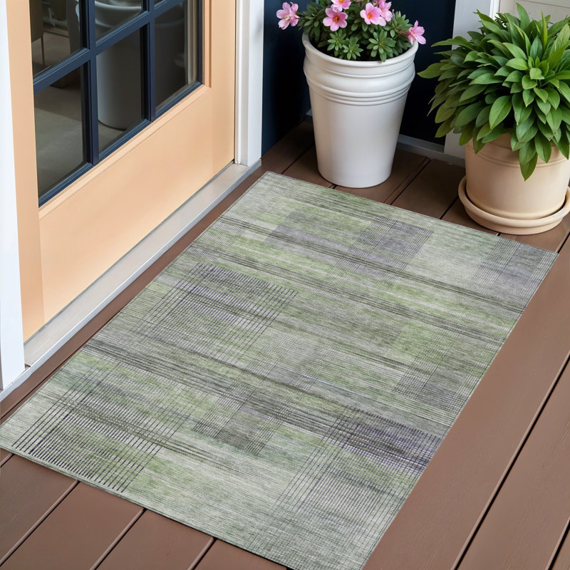 Tapis d'intérieur lavable rayé mauve 3 pi x 5 pi artichaut