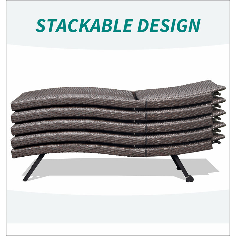 Chaise longue d'extérieur en osier 2 pièces