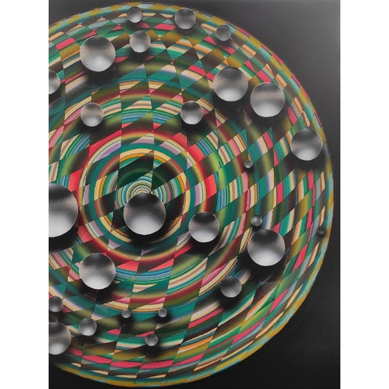 «Drop of Hope Meditation», peinture acrylique par Ghanshyam Gupta - art abstrait méditant de 42 po x 42 po, décoration murale spirituelle sur toile, acrylique peinte à la main sur toile
