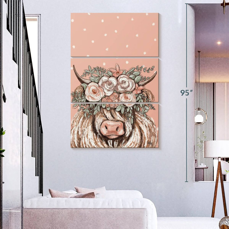 Boho Cow I, 74" H x 48" W