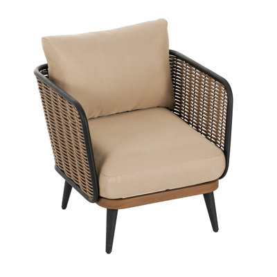 Citali Patio PE Rattan Chair With Iron Frame & Cushions