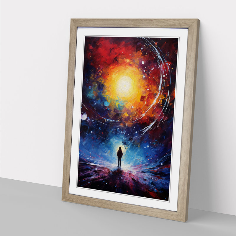 Single Picture Frame Print on Wood, 46cm H x 34cm W, Oak Framed
