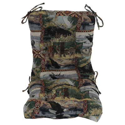 Tapestry Tufted Seat/Back Chair Cushion
