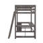 Lit mezzanine double avec bureau en U, tiroirs et tablettes-267485284