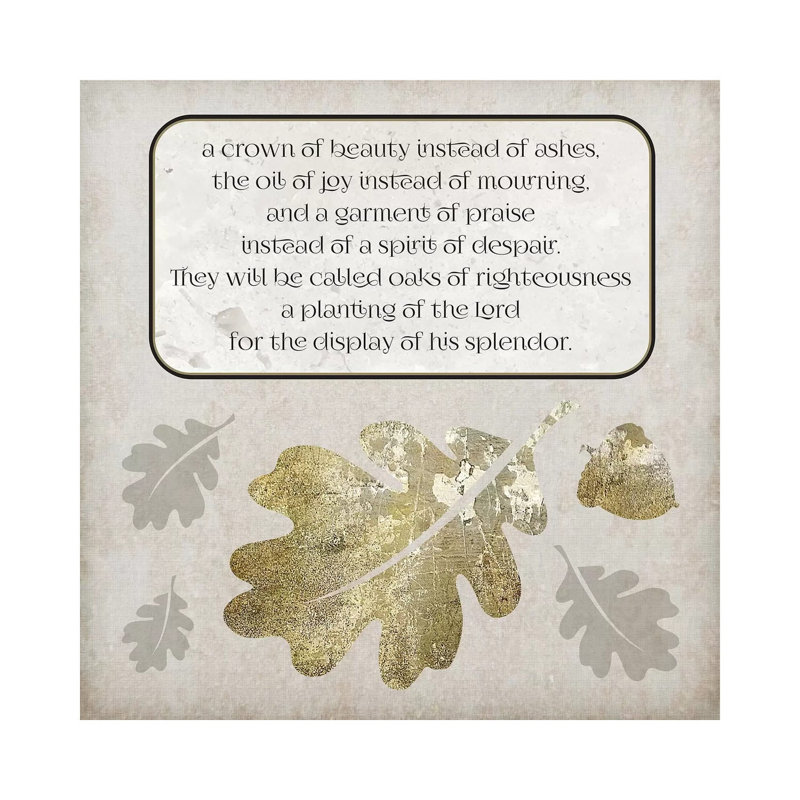 Gold Foil And Black Text Scriptures 3 by Melody Hogan - Wrapped Canvas Print, 30.48 cm H x 30.48 cm W
