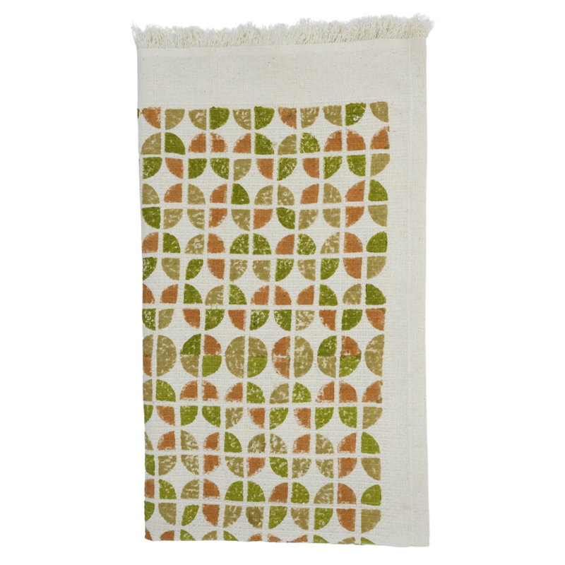 Essuie-mains gaufré en coton imprimé à la main - Mélange parfait de style et de fonctionnalité pour votre salle de bain «Chokar», brun