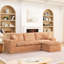 Canapé modulaire Comfy de 107 po avec méridienne réversible avec coussins réversibles orange, siège moelleux, structure modulaire, accoudoirs carrés, 4 sièges, espace principal sans assemblage requis, canapé, divisé