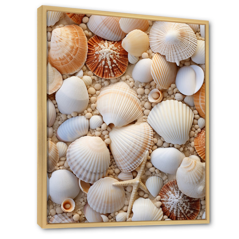«Beige palourde», reproduction d'art sur toile, H 32 po x l 24 po x P 1 po, Cadre naturel flottant