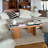 Simple log style solid wood coffee table-110602405