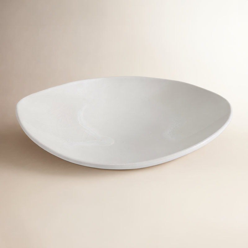 Nora Variegated Serving Bowl, White