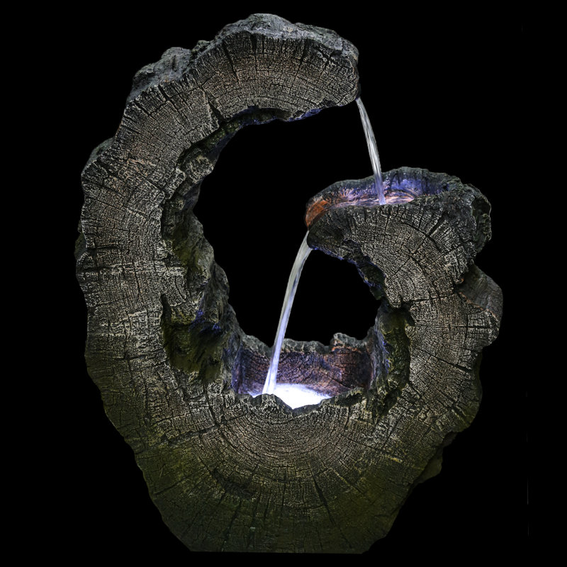 Weather Resistant Cascade Fountain with Light