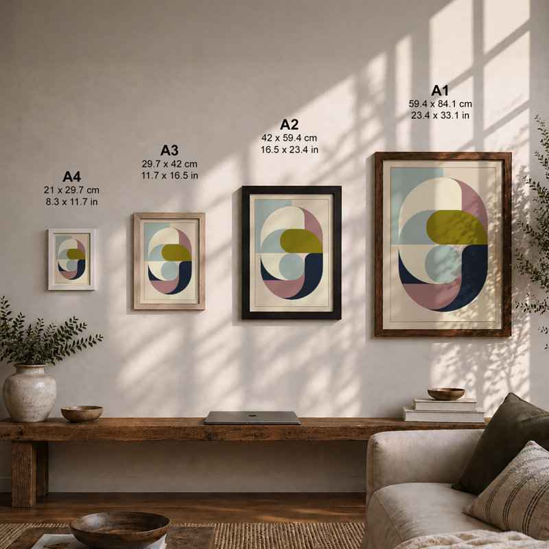 Interlocking Geometry Geometric - Framed Print, A1 - 84.1 x 59.4 cm, Unframed