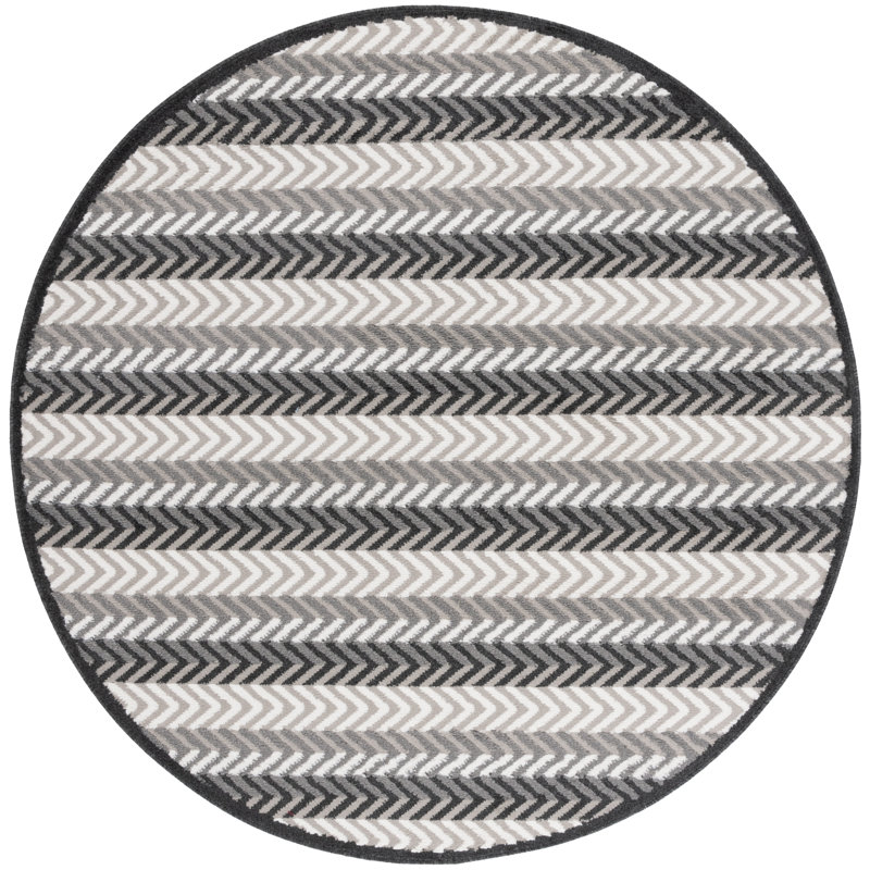Lisel Performance Striped Rug, Round 6'7"