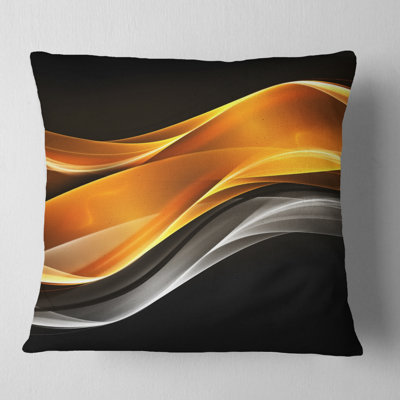 Gold Pink Inward Waves - Abstract Printed Pillow