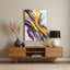 Aquarelle abstraite 83, art mural en métal mauve-1377125984