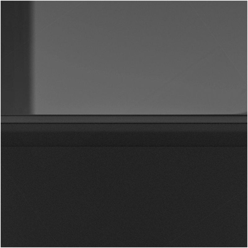 Table de salle à manger 6 places de style italien avec plateau en verre peint et base en bois élégante, noir