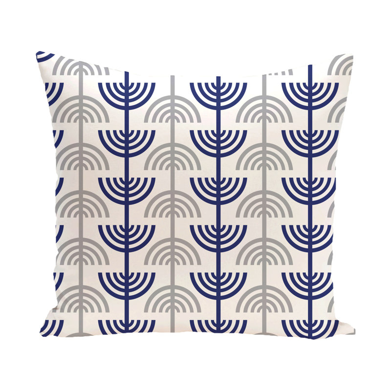 Geometric Reversible Throw Pillow, 16'' H x 16'' W, White