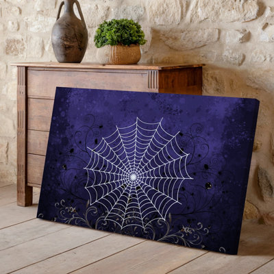 Canvas A Dark Moody Background Featuring An Intricate Spider Web At Wall Art The Center Radiating From A Focal Point With Delicate Canvas Wall Art