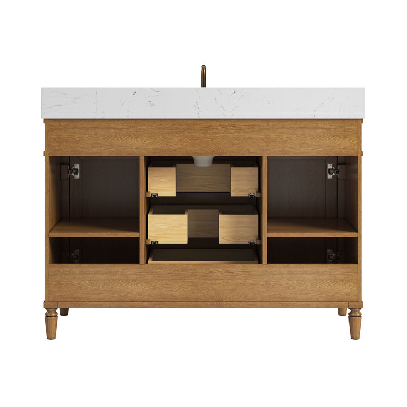 Arezzo 48" Freestanding Single Bathroom Vanity With Undermount Sink And Engineered Stone Top, 48"