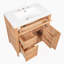 Meuble-lavabo de salle de bain avec lavabo, meuble-lavabo en bois avec tiroir rabattable, 2 tiroirs à fermeture en douceur, 1 porte à fermeture en douceur