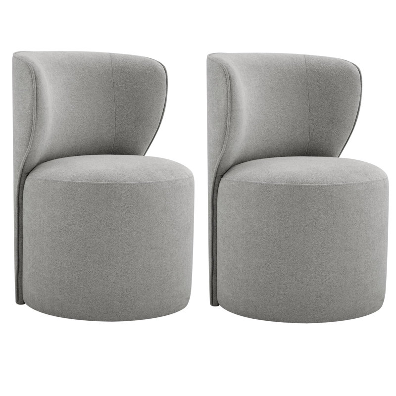 Chaise de salle à manger rembourrée Luckett (ensemble de 2), Colombe élite