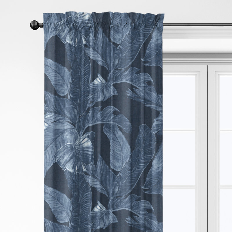 Palomino Denim Cotton Rod Pocket Drapery Panel Set of 2, 50" W x 48" L