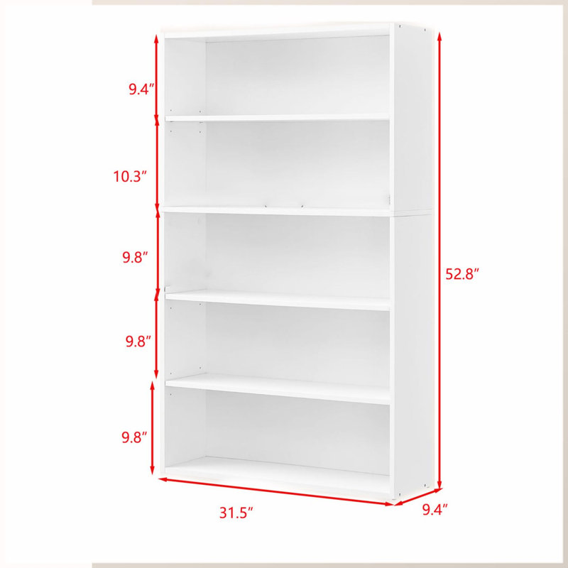 Bibliothèque standard H 71,1 po x l 24,4 po Sayef, Blanc, (3 tablettes) H 31,8 po x l 23,6 po x P 9,4 po