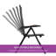 Set of 2 Folding Aluminium Garden Chairs with Armrests, 6-Position Adjustable High Back, Breathable Mesh Seat-2062842643