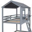 Lit superposé simple en bois massif - Gris pour une chambre à coucher moderne avec fenêtre et