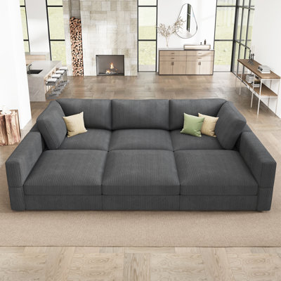 Latitude Run U-shaped Corduroy Sectional Modular Sofa Cloud Couch