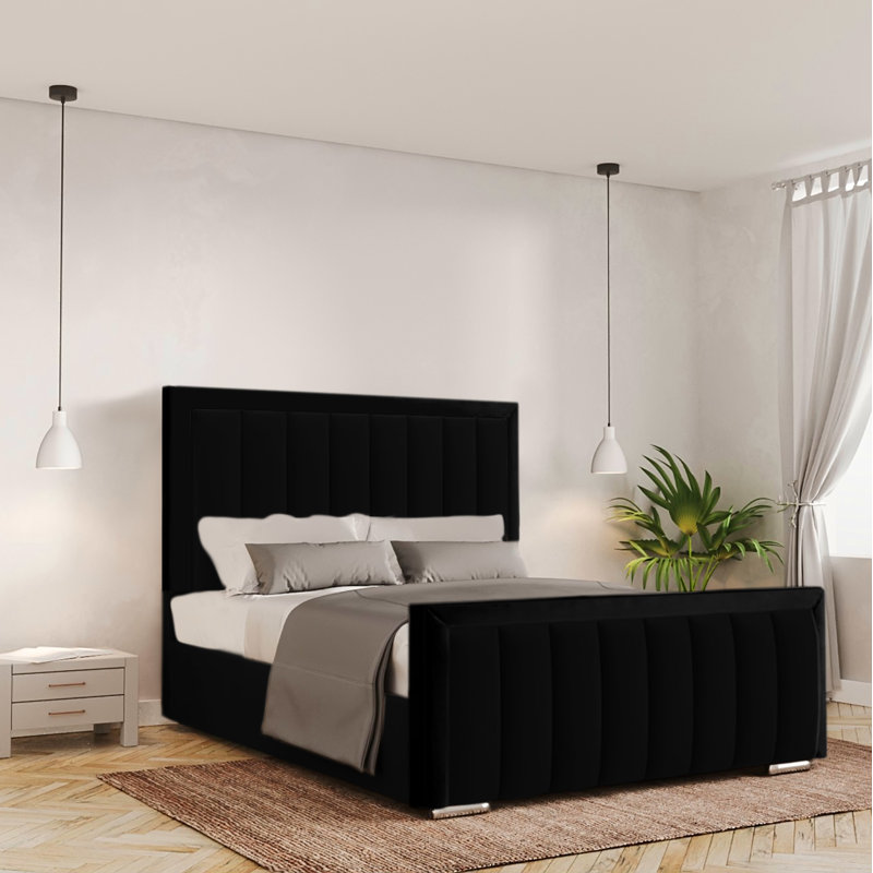 Ballal Upholstered Bed, No, Black, Kingsize (5')